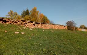 Stonework of the ancient city defense rampart