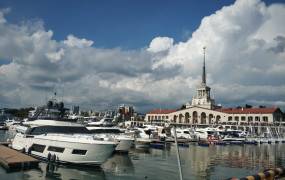 Sea embankment of the central part of Sochi